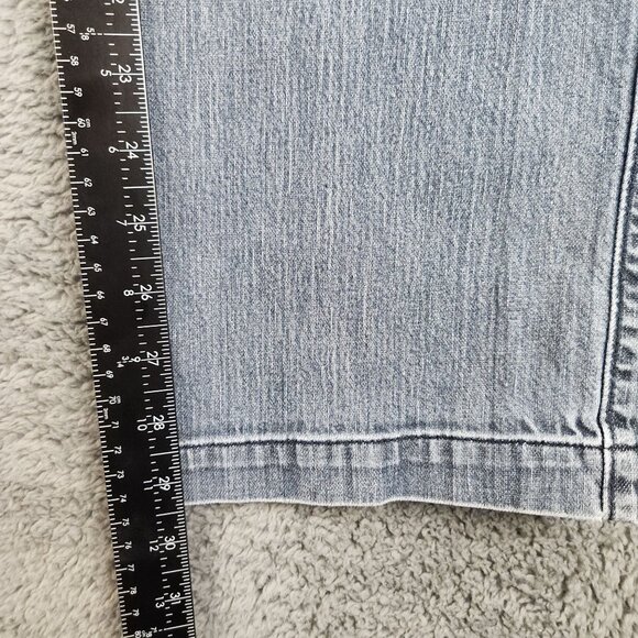 Dockers Pants Women's 14M Mid Rise Curvy Straight Leg Stretch Denim Blue Trouser - Picture 6 of 9